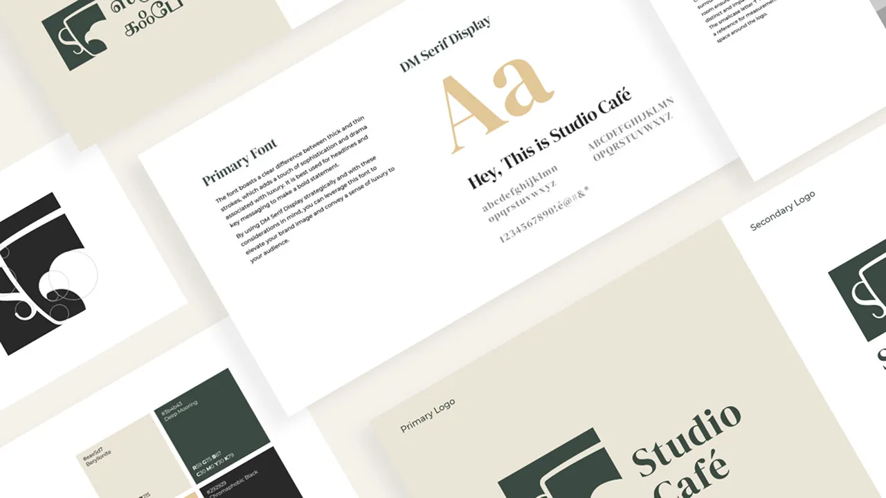 Studio Café branded cards and collateral