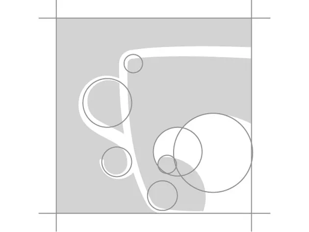 Studio Café logo construction on a geometric grid