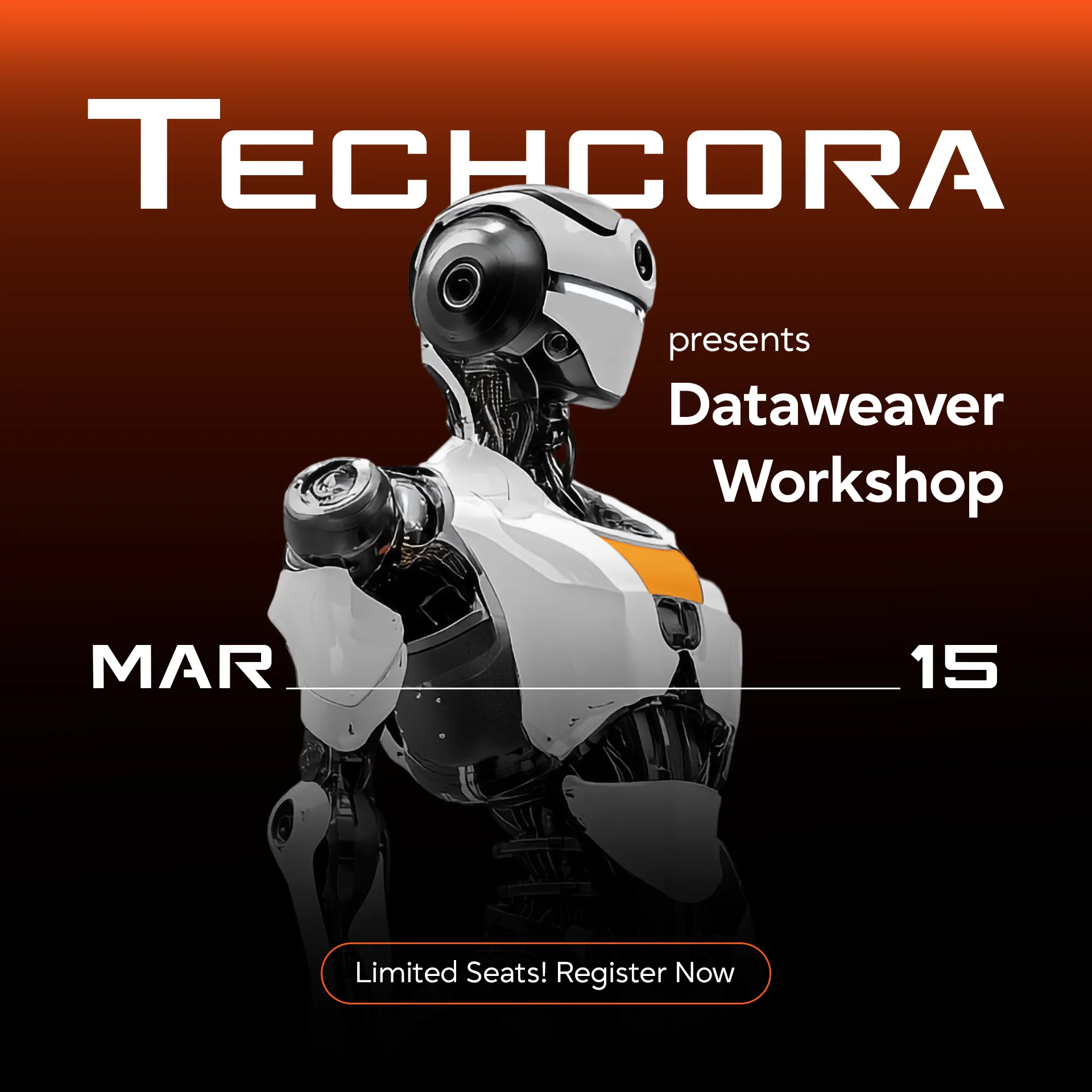 Techcora event poster for the Dataweaver Workshop